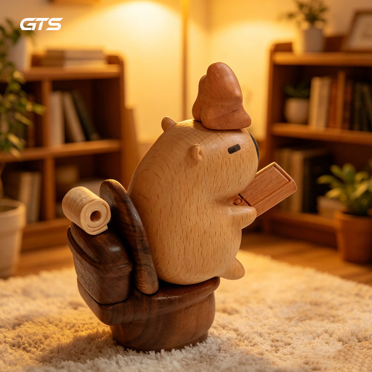 Wooden capybara ornament