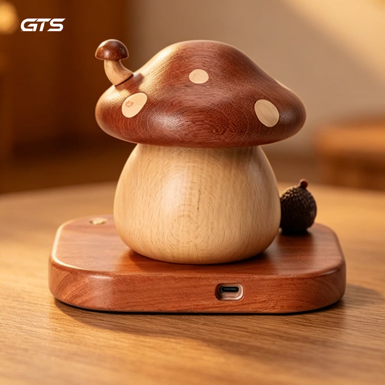 Wooden Mushroom House Night Light