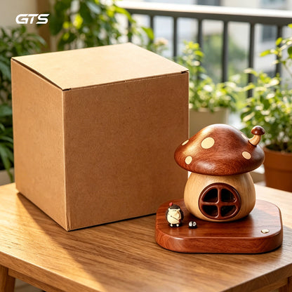 Wooden Mushroom House Night Light